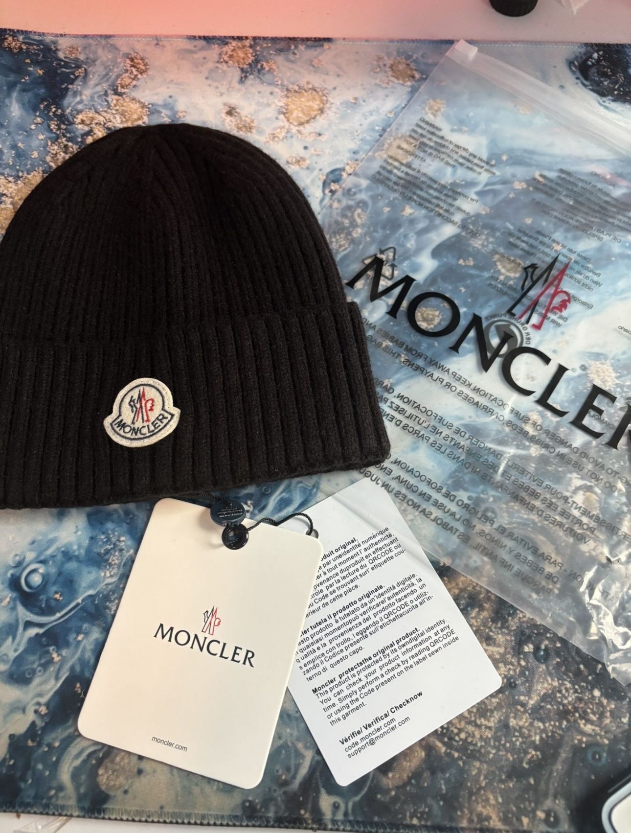 Moncler Black Beanie