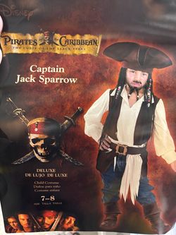 New, kids Disney Pirates of the Caribbean Captain Jack Sparrow size 7-8