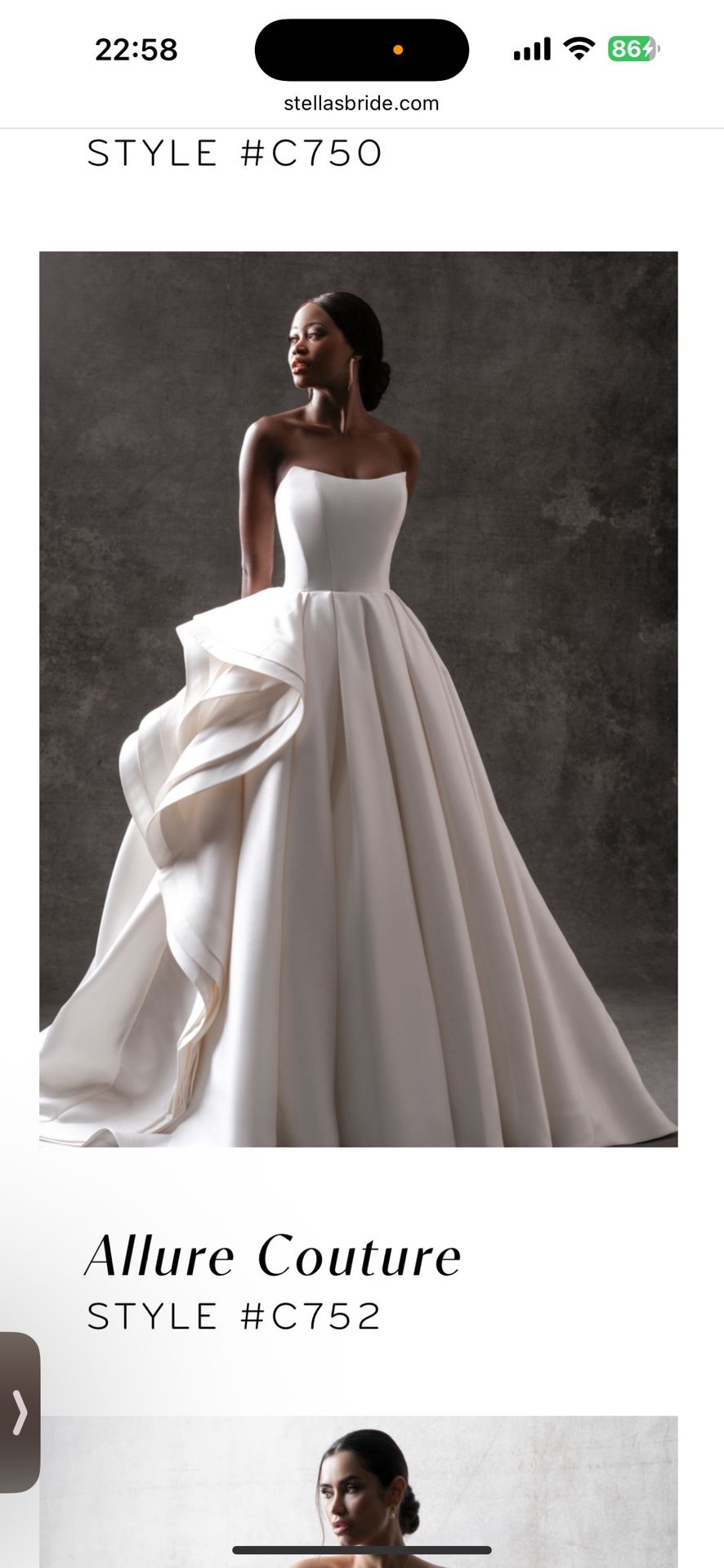 Allure Couture Strapless Ballgown Wedding Dress With Longsleeve Lace Jacket 