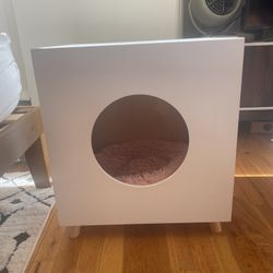 EcoCraftWood White Cat Litter Box House