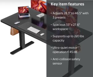 Electric Height-Adjustable Standing Desk 55"