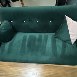 Super Cute and Soft Green/Pink couch! W/ Pillows
