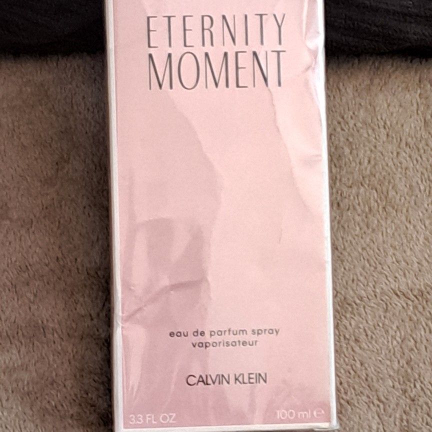 NEW & SEALED " CALVIN KLEIN ETERNITY MOMENTS LARGE PARFUM SPRAY 35$