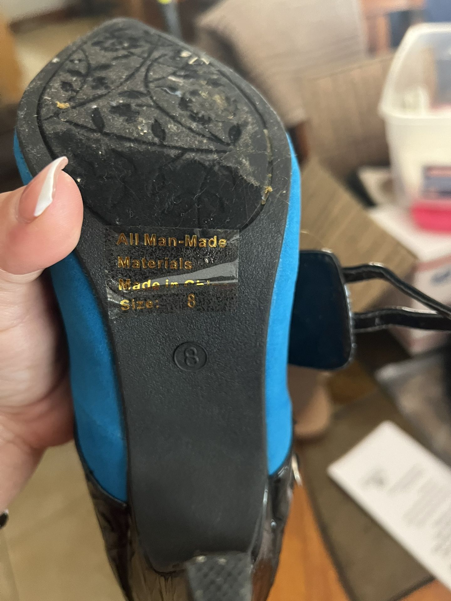 Black And Aqua Heels 7