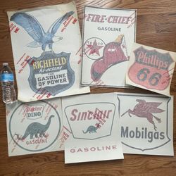 Advertisement 3M Large Stickers Richfield hi octane Sinclair Dino Phillips 66 Texaco Fire Chief Etc 