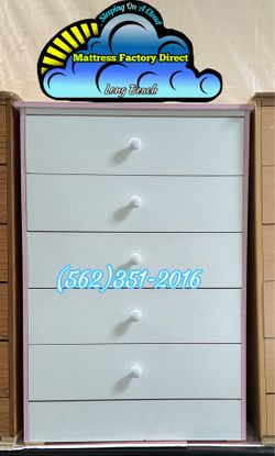 White pink five drawer dresser new chest cajonera Comoda