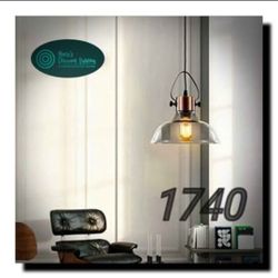 LITFAD Industrial Edison Vintage Glass Pendant Lighting Classic Dome Ceiling Light