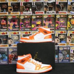 Jordan 1 Mid Electro Orange Size 9 For Men Nuevos 