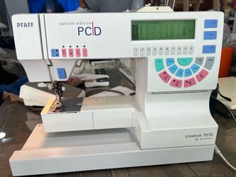 Pfaff 7570 creative sewing machine and embroidery unit set