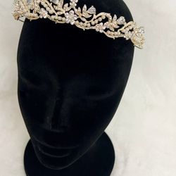 Gold Floral Gem/Pearl Tiara