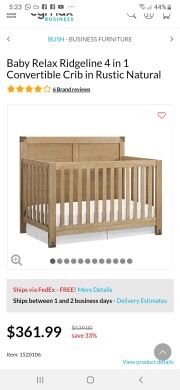 new in box 4-in1 crib mattress not included