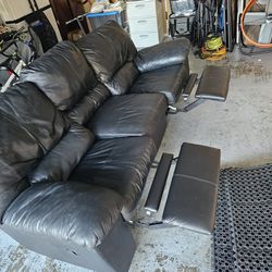 Black Leather Sofa Make Offer Obo 