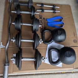 Weights kettlebells dumbbells