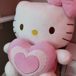 large hello kitty heart plush 