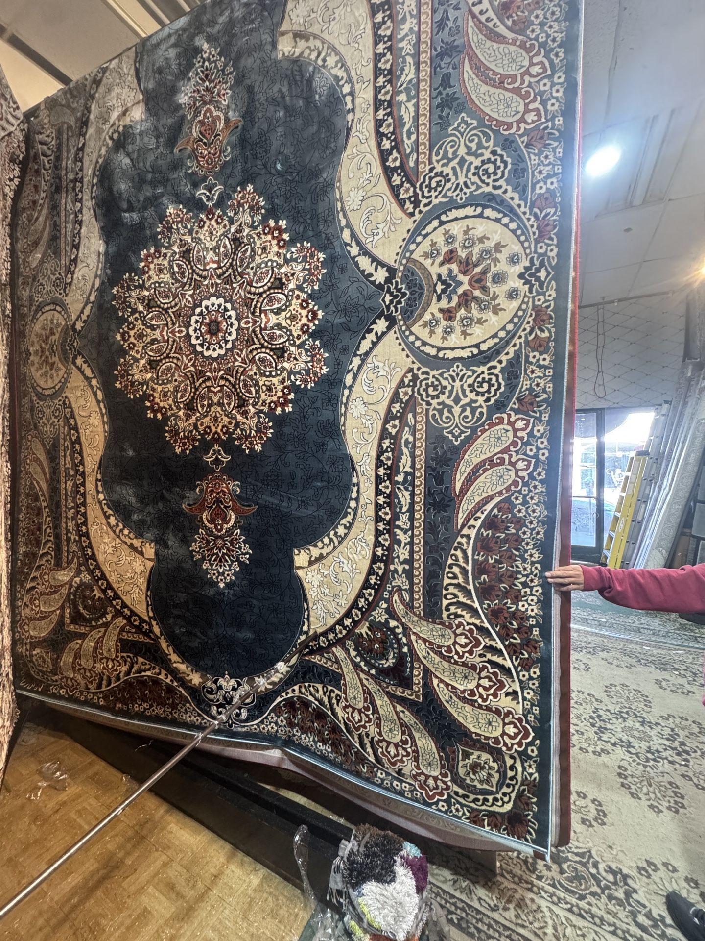 Light Blue Sultan Persian Irani Silk Pile 8x10 Area Rug Kashan Living Room Bedroom Carpet