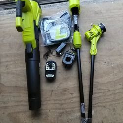 ONE+ HP 18V Brushless Cordless String Trimmer & Leaf Blower Combo w/ 4.0 Ah Battery & Charger