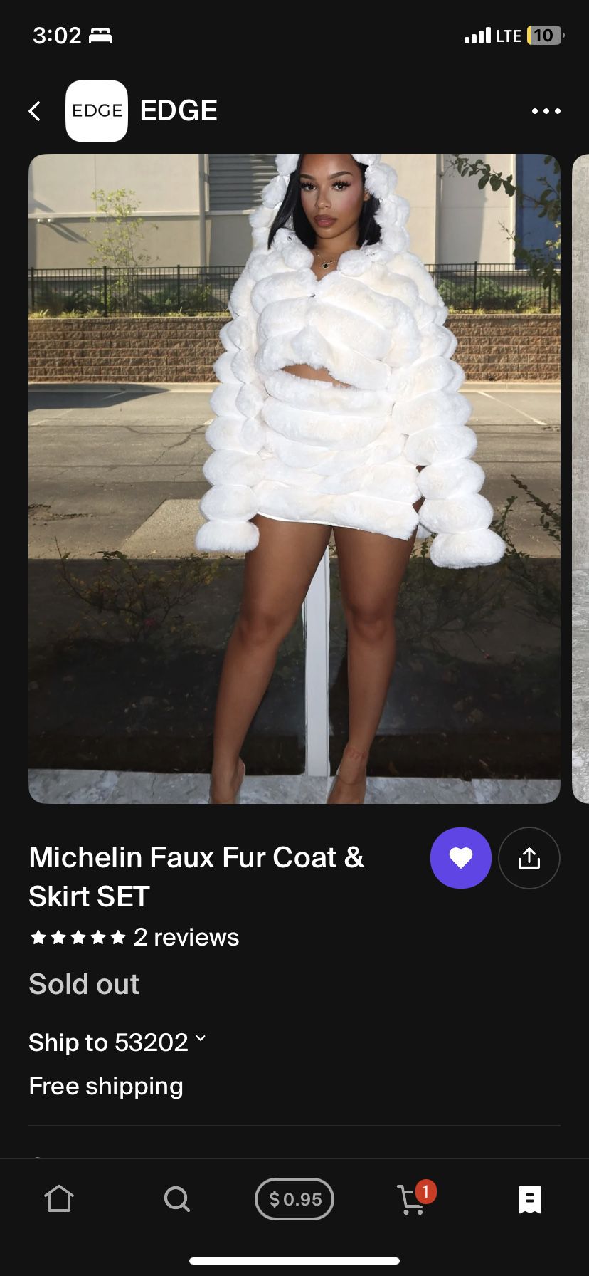Michelin Faux Fur Coat & Skirts SET