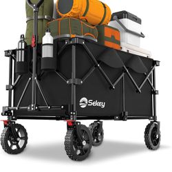 Sekey 220L Collapsible Foldable Wagon with 330lbs Weight Capacity, Heavy Duty Folding Wagon Cart with Big All- Terrain Wheels & Drink https://offerup.