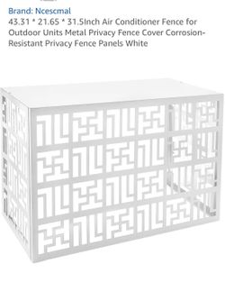 rand: Ncescmal 43.31 * 21.65 * 31.5Inch Air Conditioner Fence for Outdoor Units Metal Privacy Fence Cover Corrosion-Resistant Privacy Fence Panels Whi
