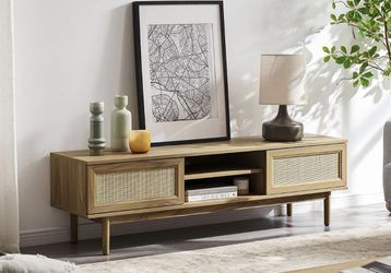 Mopio “Haylee” TV Stand – 59” – Oak – BRAND NEW & Assembled 
