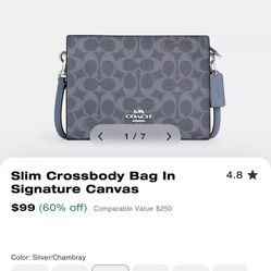 Slim Crossbody Bag In Signature Canvas