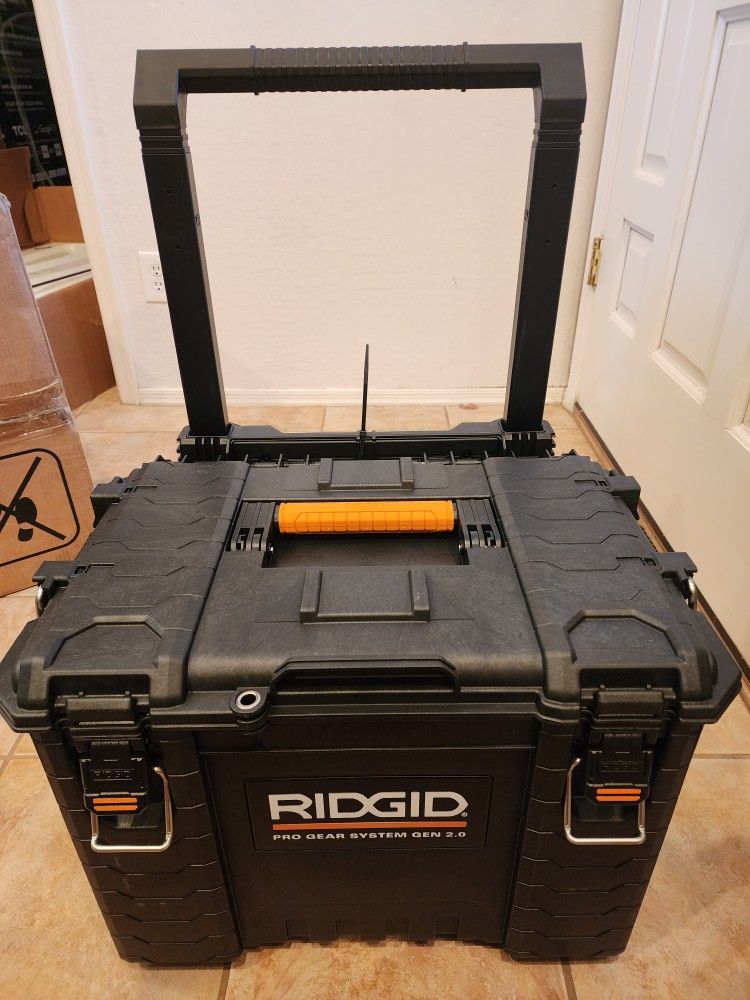 RIDGID Pro Gear System Gen 2.0 Stackable 25 in All Terrain Rolling Tool Box with 9 in. Wheels