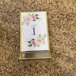  Table Number And Gold Frame