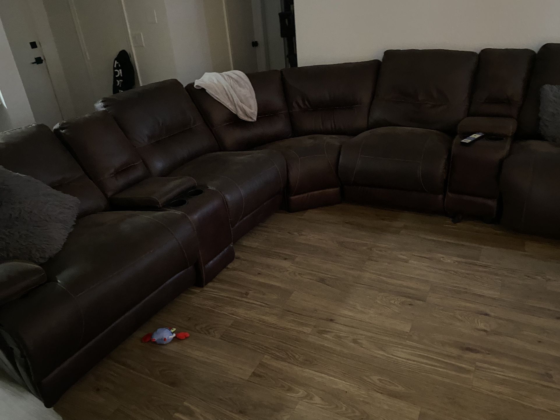 Brown leather Couch