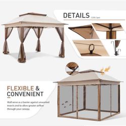 Outdoor Canopy Tent with Mosquito Netting, 10”13” patio  Outdoor Gazebo