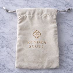 Kendra Scott Jewelry Dust Bag Drawstring Pouch Logo Cream Suede Designer New