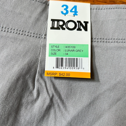 NWT Iron Co. men's flat front shorts grey size 34