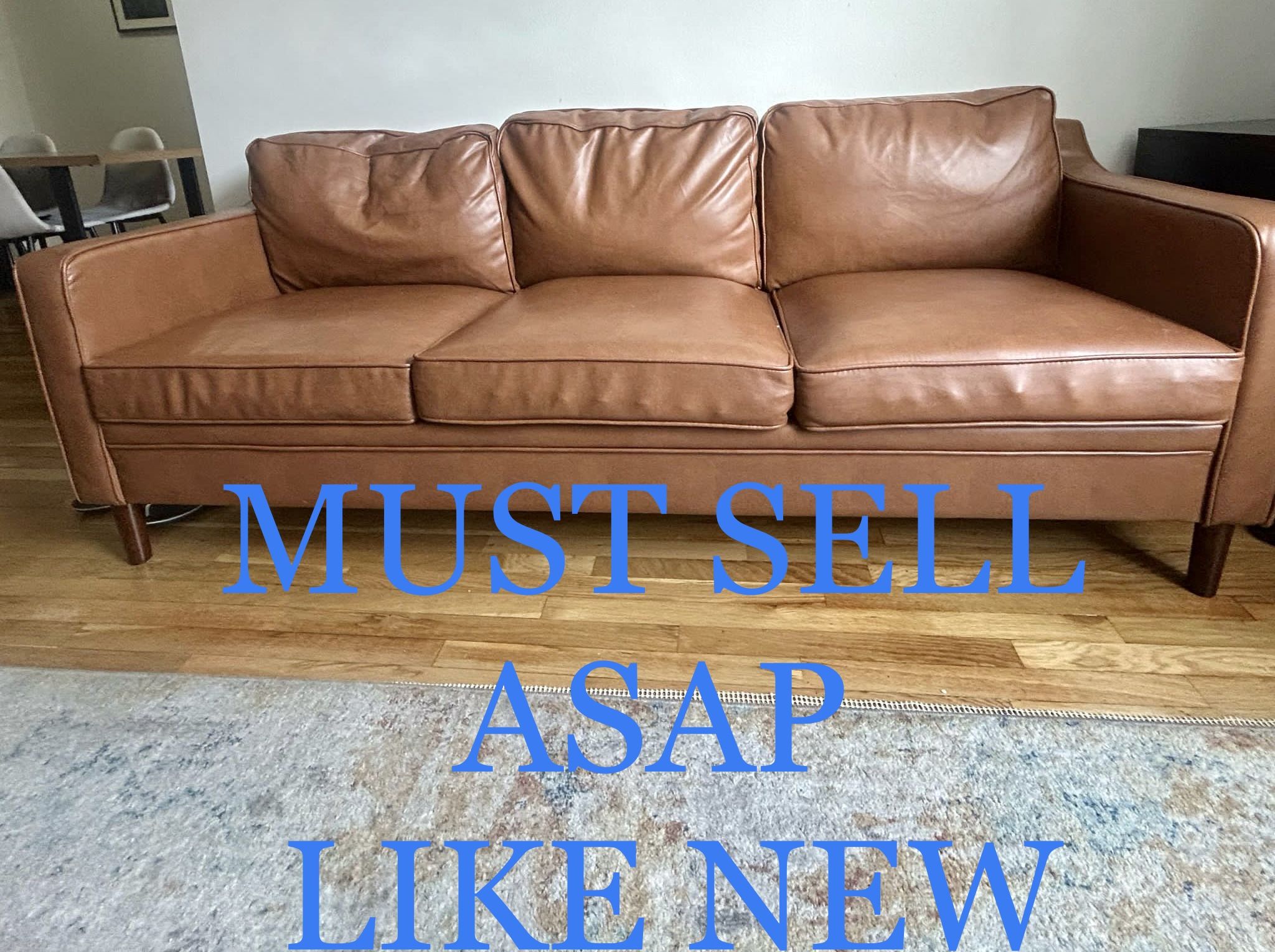 80” Vegan Leather Sofa