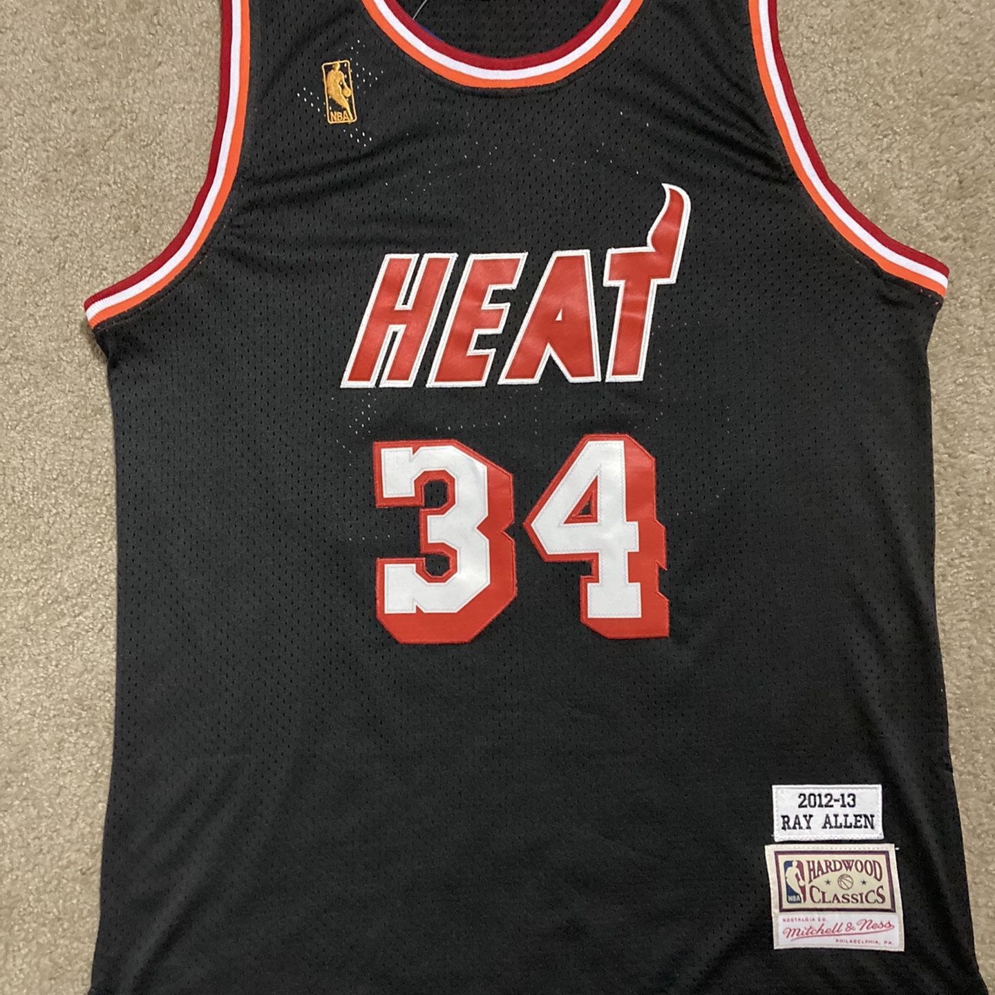 Lot Detail - 10/11/2012 Ray Allen Miami Heat Preseason Game-Used Home Jersey  (NBA LOA • Championship Season • Built-In Mic Pocket)