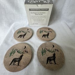 Dew Stoppers Wolf Coasters
