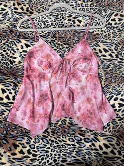 Pink Floral Spaghetti Strap Cami Top