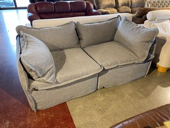 Grey Cloud Pillow Two Piece Loveseat