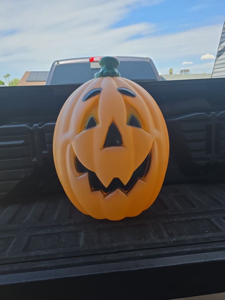 24" vintage blow mold jack-o'-lantern