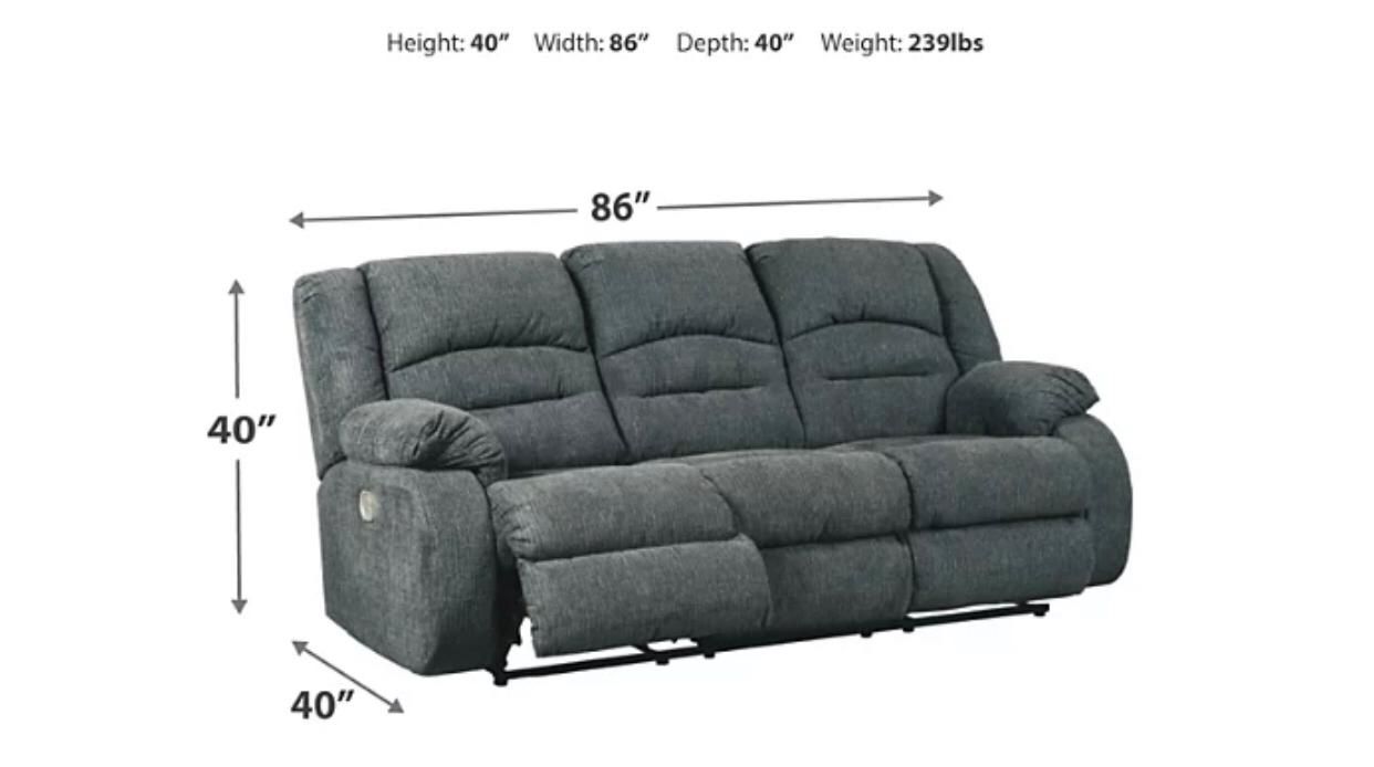 Gray Fabric Power Recliner