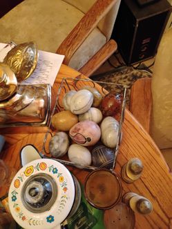 Decorative Stone and Painted Egg Collection