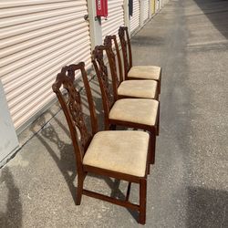 4 Wooden Dining Room Chairs