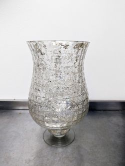 Large Silver Mercury Glass Vase (9Wx14H)