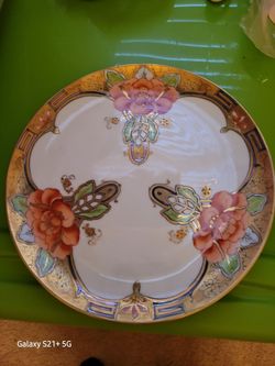 Antique Nippon Gold Moriage Decorated Hand Painted Plate; Antique Nippon, Antique Plate, Gold Moriage, Hand Painted, Hand Decorated