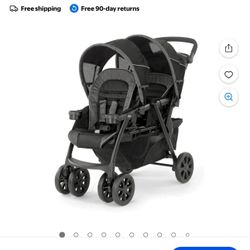 Chicco Cortina Together Double Stroller for Infants and Toddlers - Minerale (Black/Silver), 