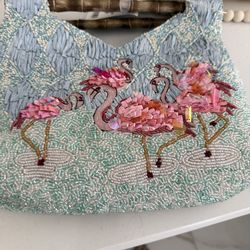 Viral Hand Beaded Bags!  Pink Flamingo, Paris Cafe & Flower Truck