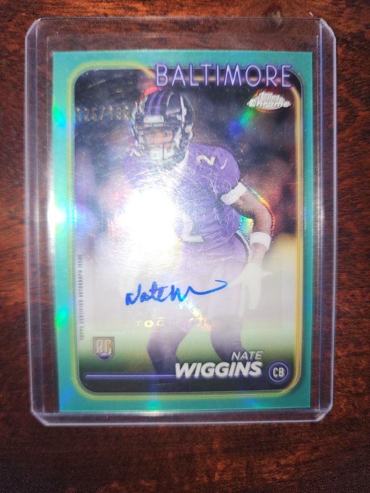Nate Wiggins Topps Chrome Rookie Auto /199