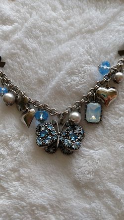 Betsey Johnson Silver Butterfly necklace