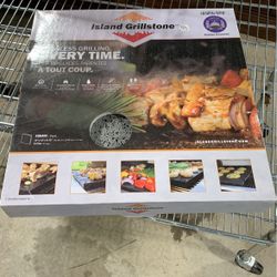 Island grill stone for the barbecue