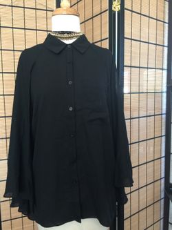 Black blouse with cape attached