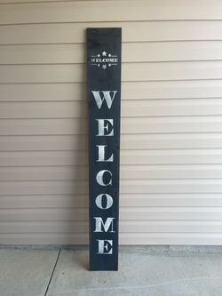 Tall Vertical Welcome Porch Sign