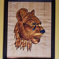 VERY RARE FIND. Head of a Funerary Couch in the Form of a Cheetah or Lion, Thebes, Egypt

